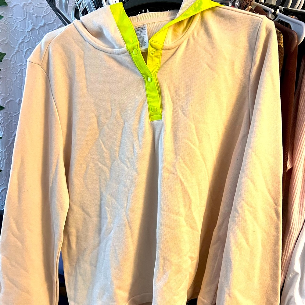 Adidas x Zoe Saldana three quarter pullover hoodie NWOT